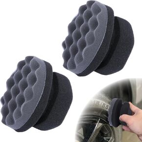 2 PCS Tyre Shine Applicator Pad ، قضيب خلع الملابس Hex Grip Tyre ، إسفنج رغوة الإطارات القابلة لإعادة الاستخدام ، فرشاة تألق الإطارات ، تفاصيل الإسفنج للإطارات المطاطية ، الفينيل والبلاستيك