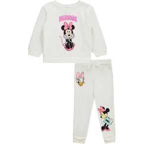 Disney Girls Classic Crewneck Sweatpants Set Minnie & Mickey Mouse and Lilo and Stitch - Crewneck Sweatshirt & Sweatpants Set