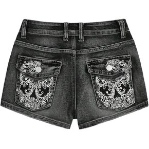 SOLY HUX Women's Y2k Denim Shorts Grunge Punk Low Waist Skinny Mini Jean Shorts Streetwear in Saudi Arabia