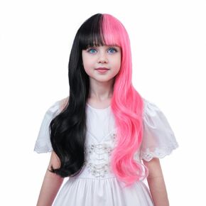 Light Blonde Wigs for Kids Girls Long Wavy Curly Blonde Child Wig Blond Wig with Bangs
