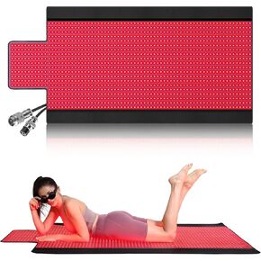 2025 New 73" x 33" Full Body Red Light Therapy Mat, FSA HSA Eligible Red Light Therapy Blanket, 1370pcs Dual Wavelength LEDs(660nm& 850nm), Premium Leather, Adjustable Timer & Intensity