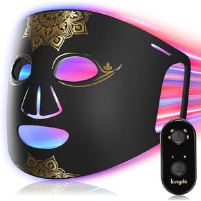 Red Light Therapy for Face 4 Modes LED Face Mask Light Therapy with Remote Portable and Rechargeable Multi Light Therapy Mask with Timing Function