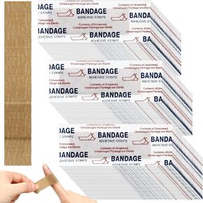 Geiserailie 720 Pcs Extra Long Flexible Fabric Bandages 4.72 x 0.79 Inch Adhesive Strip Bandages Non Latex Finger Bandages for Oversized Hands and Feet Construction Workers Carpenters