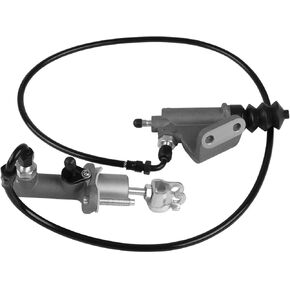 Clutch Master Cyliner & Clutch Slave Cyliner & Braided Line Kit Compatible with Honda Civic Si Type-S Compatible with Acura RSX TSX 2002-2015 Replace 46920743CS