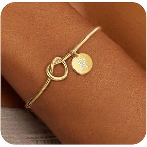 Arletty Initial Bracelets for Women – Dainty Bracelet with Adjustable Chain, Gold Letter Bracelet – Gifts for Wedding, Birthday & Everyday Wear