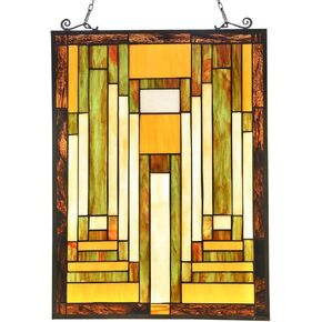 Capulina Contined Glass Window Hangings لوحات 17 "W × 22" H العتيقة Tiffany Style Handicrafts Suncatcher الوالدين هدايا للديكور المنزلي