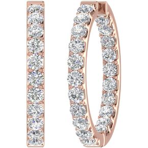 2 to 4 Carat (ctw) Inside Out Diamond Hoop Earrings in 14K Gold (SI1-SI2 Clarity)