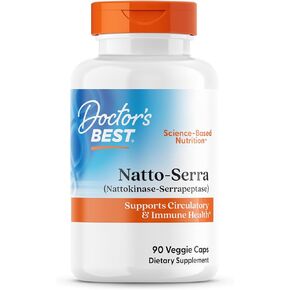 Doctors Best Natto-Serra, Supports Circulatory & Immune Health, Non-GMO, Vegan 90 Veggie Caps