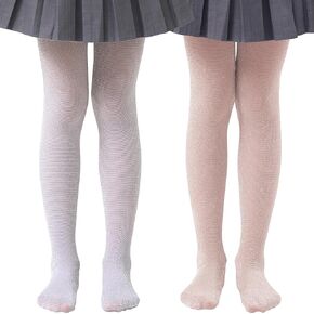 LOLANTA Girls Shimmer Tights Kids See-through Shiny Dance Stockings 2 Pack Ultra Soft Stretchy Pantyhose 3-12 Years