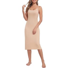 Lovasy Women's Clip for Under Under Dresses Cami Slip Mini Dress Traps Admable Basic Long Full Slips Lightgown S-3XL