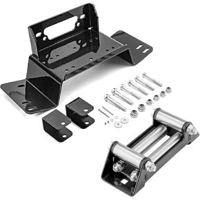 WeiSen Front Bumper Winch Mount Bracket with 6" Winch Roller Fairlead Cable Guide for 4000-5500 LBS Compatible with Honda Pioneer 700 and 700-4 2014-2025