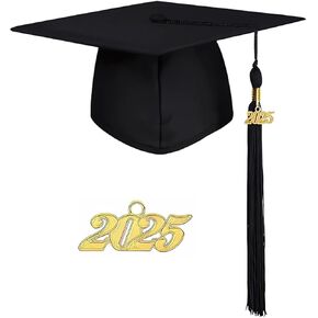 Unisex Adult Graduation Cap with 2025 Tassel for High School and Bachelor