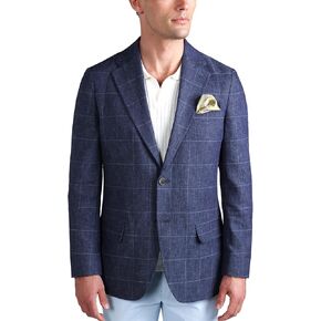 Haggar Men's JMH Premium Fit Fit Lit Linen Linen Coat Coat Sport - بأحجام عادية وكبيرة وطويلة