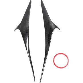 Carbon Fiber Front Headlight Eyebrows, 1 Pair Sporty Car Exterior Trim Replacement for Kia Stinger 2018-2023, Headlight Cover Eyelid Eyebrows