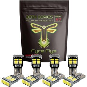Fyre Flys 8 Pack 3014 Series T10 LED Bulbs 6000K Pure White to Replace 194, 168, 2825, W5W Automotive Light Bulbs for Interior Map, Dome, Courtesy, Trunk, License plate, and Parking Side Marker Lights