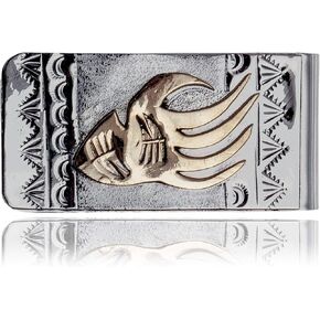 $160Tag 12ktGF Silver Bear Paw Certified Navajo Native American Money Clip 11256 Made by Loma Siiva