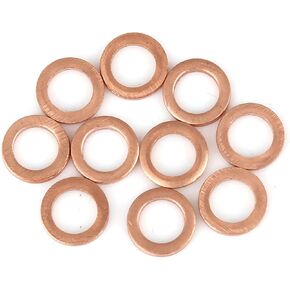 X AUTOHAUX 10pcs Copper Washer Flat Sealing Gasket Ring Spacer for Car 16 x 24 x 1.5mm