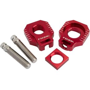 Tusk Racing Axle Blocks Red Compatible with Beta 300 RR 2013-2024/300 Xtrainer 2015-2025