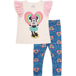 Disney Minnie Mouse Toddler Outfit, Girls 2-Piece T-Shirt and Leggings Set