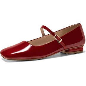 Coutgo Women's Mary Jane Flats Closed Square Toe Ballet Flat Dressy Comfortable Slip on Shoes