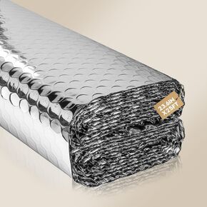 لفة عزل عاكسة مزدوجة ، 23.6''x15 'لفة فقاعة الألومنيوم مزدوجة على الوجهين ، نافذة RV وعزل النافذة لفصل الشتاء والصيف ، باب الجراج ، السقف ، السيارة