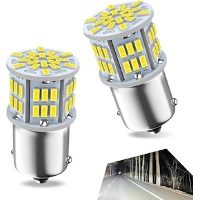 2 PCS Car LED Turn Signal Light Bulb, 1156 Tail Replacements, Waterproof Vehicle Lighting Accessories, Universal for Most Cars, Trucks and Vans (White Light)
