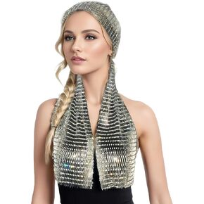 Munyee Hua Rhinestone Long Mesh Parkle Rhinestone Rave Dress Congerf Scredscarf