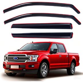 in-Channel Window Visors Rain Guards Fits Ford F150 2015-2025 SuperCrew, Window Deflectors Vent Visors for 2017-2024 F150 Raptor F250 F350 F450 Super Duty Extended Cab, 4 Full-Size Doors