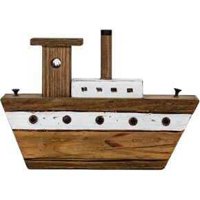 Foreside Home and Garden Tugboat Decorative Accent White Wood & Metal by Foreside Home & Garden