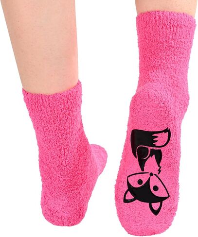 HAPPYPOP Funny Panda Gifts for Women Girls Gifts for Her, Novelty Panda Socks Fun Crazy Silly Pink Fuzzy Socks, Christmas Stocking Stuffers in Saudi Arabia