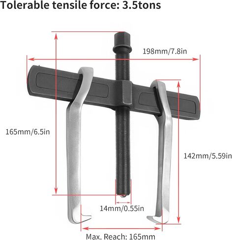 2 Beaw Beam 9.45in/240mm محمل العتاد العالمي ، أداة مستخرج من الخدمة الشاقة لعجلة الموازنة ، مجموعة مستحضر الصلب العالية الكربون ، نوع مجموعة الإزالة المسكنة in Kuwait