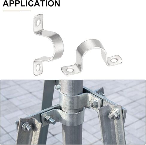 19mm(W) Two Hole Strap - 2Pack - Good for Industrial 25mm Dia Pipe Fixing - 304 Stainless Steel Rigid Pipe Strap Clamp - Silver Tone in Saudi Arabia