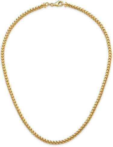 Diamond2Deal 14k Yellow Gold Polished 3.7mm Solid Franco Chain Necklace 18" to 30" Neck Jewelry Men, 63.15 gram in Saudi Arabia
