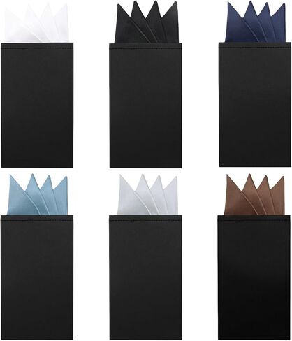 6/8 PCS مربعات جيب مسبقة للرجال ، منديل ألوان صلبة على بطاقة جيب مربع لبدلة حفل زفاف يوميًا in Saudi Arabia