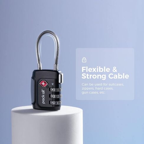 pack all Travel Accessories Bundle | Cable Luggage Locks(4 Pack) & TSA Luggage Lock(4 Pack) in Saudi Arabia