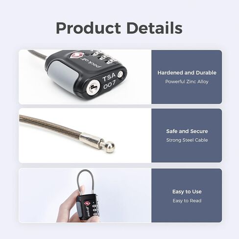 pack all Travel Accessories Bundle | Cable Luggage Locks(4 Pack) & TSA Luggage Lock(4 Pack) in Saudi Arabia