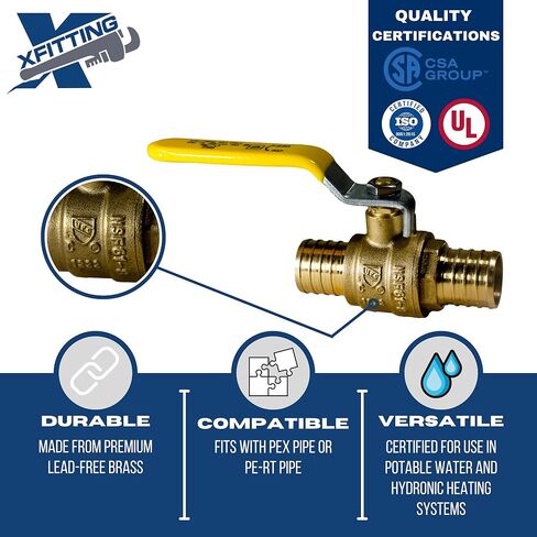 1 Piece XFITTING 3/4" Pex Ball Valve, Full Port, Brass in Saudi Arabia