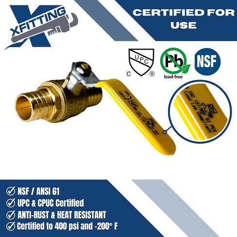 1 Piece XFITTING 3/4" Pex Ball Valve, Full Port, Brass in Saudi Arabia