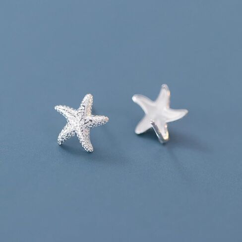 Reffeer Solid 925 Sterling Silver Starfish Stud Earrings for Women Teens Beach Stud Earrings Sea Fish Earrings in Saudi Arabia