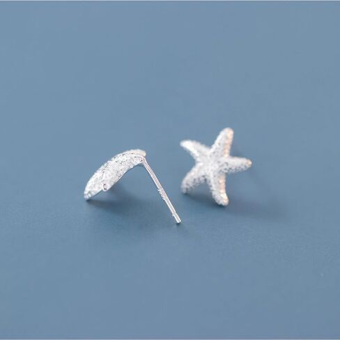 Reffeer Solid 925 Sterling Silver Starfish Stud Earrings for Women Teens Beach Stud Earrings Sea Fish Earrings in Saudi Arabia