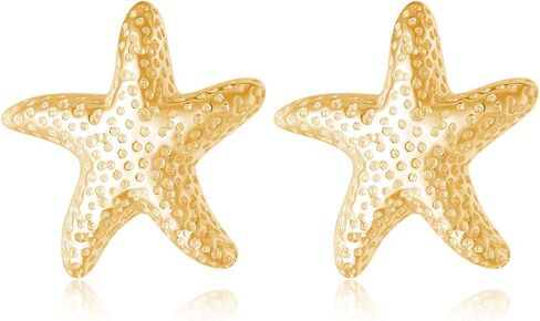 Reffeer Solid 925 Sterling Silver Starfish Stud Earrings for Women Teens Beach Stud Earrings Sea Fish Earrings in Saudi Arabia