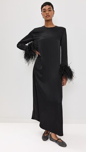 Women's Suzi Maxi Dress with Detachable Feathers in Saudi Arabia