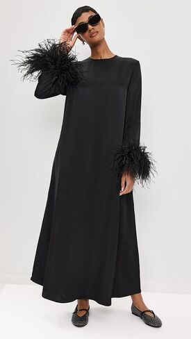 Women's Suzi Maxi Dress with Detachable Feathers in Saudi Arabia
