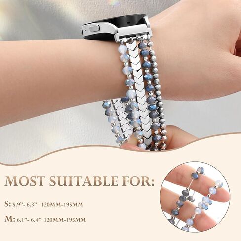 Lerobo Beaded Bracelet Band Compatible with Galaxy Watch 7/6/5/4/Active 2 40mm 44mm/Watch 4 Classic 42mm 46mm/6 Classic 43mm 47mm/5 Pro 45mm Women Girl 20mm Handmade Fashion Stretch Watch Band in Saudi Arabia