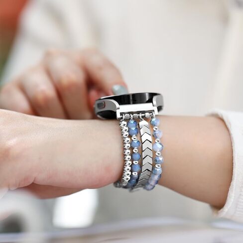 Lerobo Beaded Bracelet Band Compatible with Galaxy Watch 7/6/5/4/Active 2 40mm 44mm/Watch 4 Classic 42mm 46mm/6 Classic 43mm 47mm/5 Pro 45mm Women Girl 20mm Handmade Fashion Stretch Watch Band in Saudi Arabia