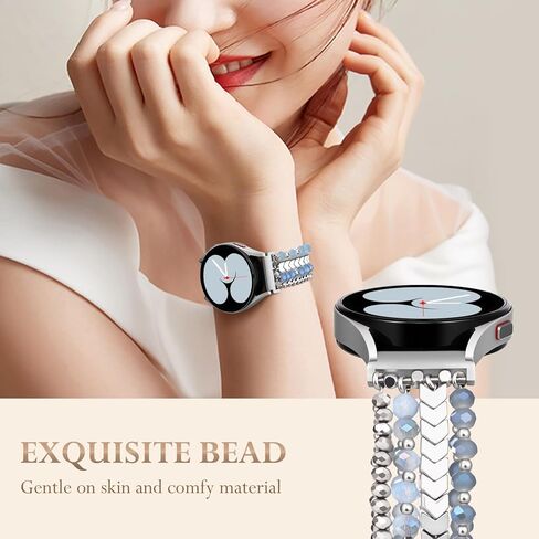 Lerobo Beaded Bracelet Band Compatible with Galaxy Watch 7/6/5/4/Active 2 40mm 44mm/Watch 4 Classic 42mm 46mm/6 Classic 43mm 47mm/5 Pro 45mm Women Girl 20mm Handmade Fashion Stretch Watch Band in Saudi Arabia