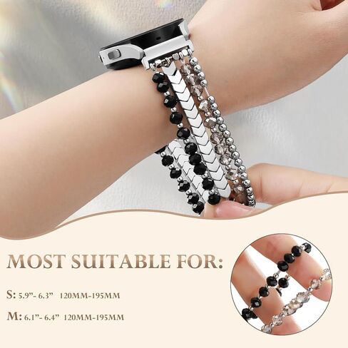 Lerobo Beaded Bracelet Band Compatible with Galaxy Watch 7/6/5/4/Active 2 40mm 44mm/Watch 4 Classic 42mm 46mm/6 Classic 43mm 47mm/5 Pro 45mm Women Girl 20mm Handmade Fashion Stretch Watch Band in Saudi Arabia