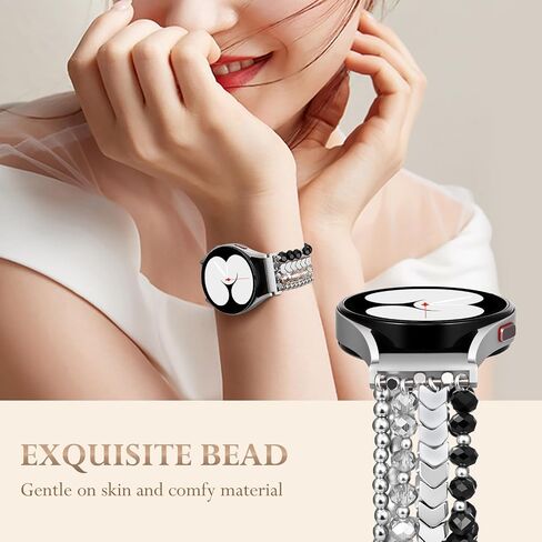 Lerobo Beaded Bracelet Band Compatible with Galaxy Watch 7/6/5/4/Active 2 40mm 44mm/Watch 4 Classic 42mm 46mm/6 Classic 43mm 47mm/5 Pro 45mm Women Girl 20mm Handmade Fashion Stretch Watch Band in Saudi Arabia