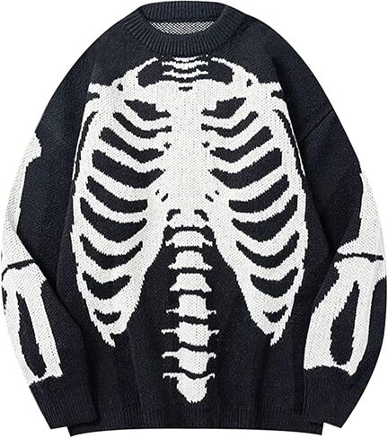 Men's Oversized Sweater Cows Graphic Casual Unisix Pullover Sweaters Vintage Knitted Retro Couple Tops in Saudi Arabia