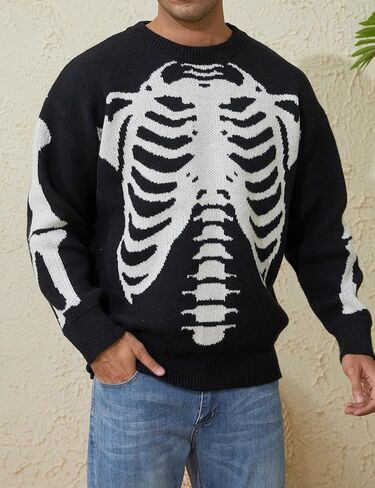 Men's Oversized Sweater Cows Graphic Casual Unisix Pullover Sweaters Vintage Knitted Retro Couple Tops in Saudi Arabia